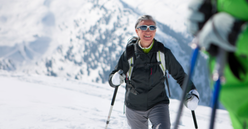 Senior on Mountain to ski