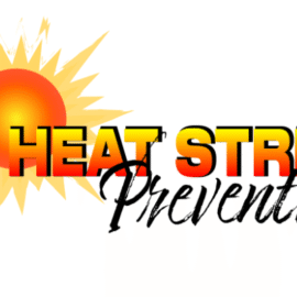 Heat Stress Prevention Words with Sun